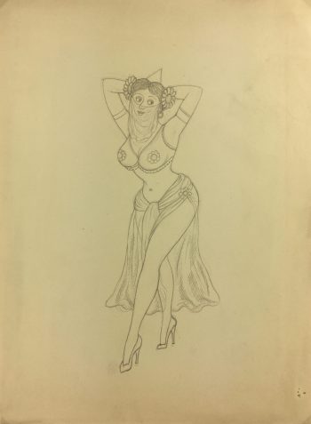Nudes Original Art - Pencil - Dancer, Albert Vialé, c.1930