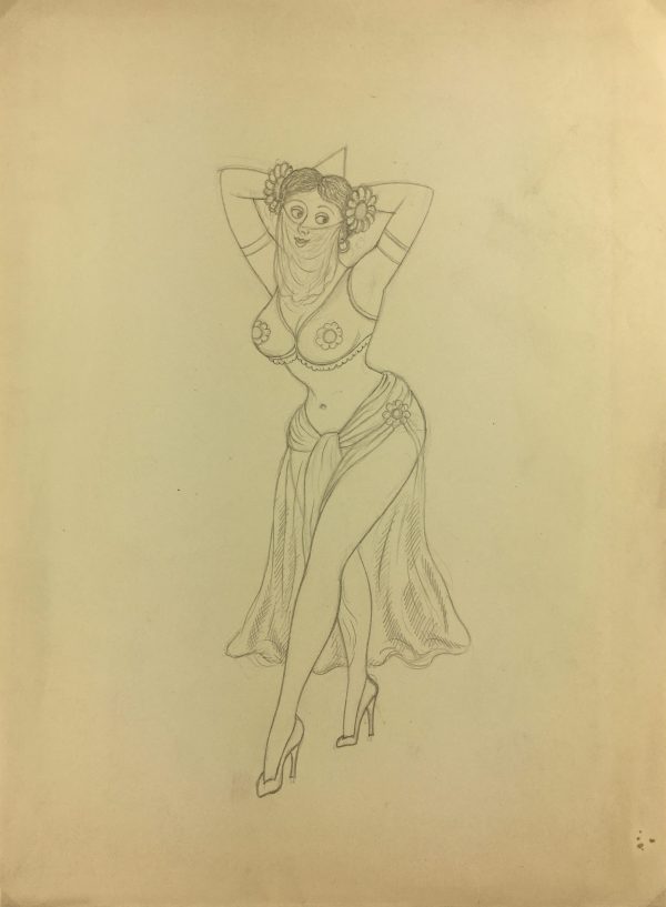 Nudes Original Art - Pencil - Dancer, Albert Vialé, c.1930