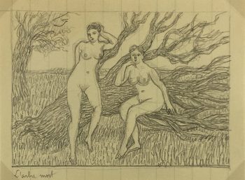 Nudes Original Art - Nudes, Albert Vialé, c.1940