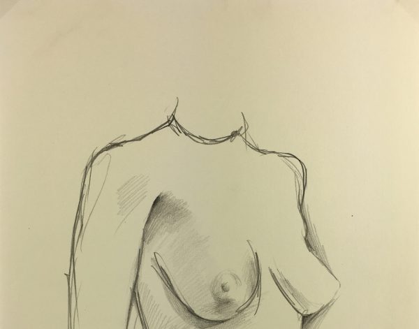Nudes Original Art - Nude Drawing, Tattoo Artist, 2009