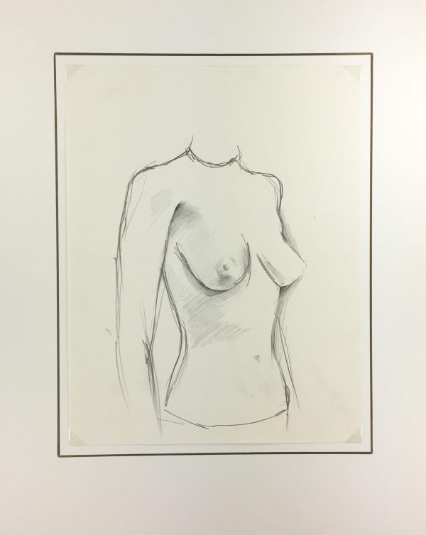 Nudes Original Art - Nude Drawing, Tattoo Artist, 2009
