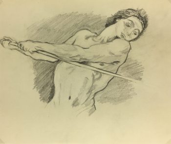 Nudes Original Art - Male Study, Fabienne Monestier, c.1990