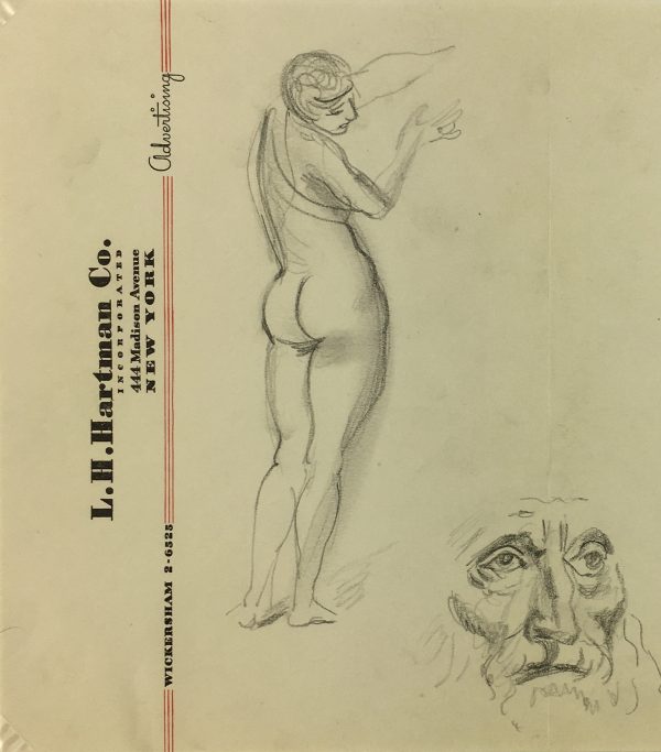 Nudes Original Art - Pencil - Nude, Albert Vialé, c.1930