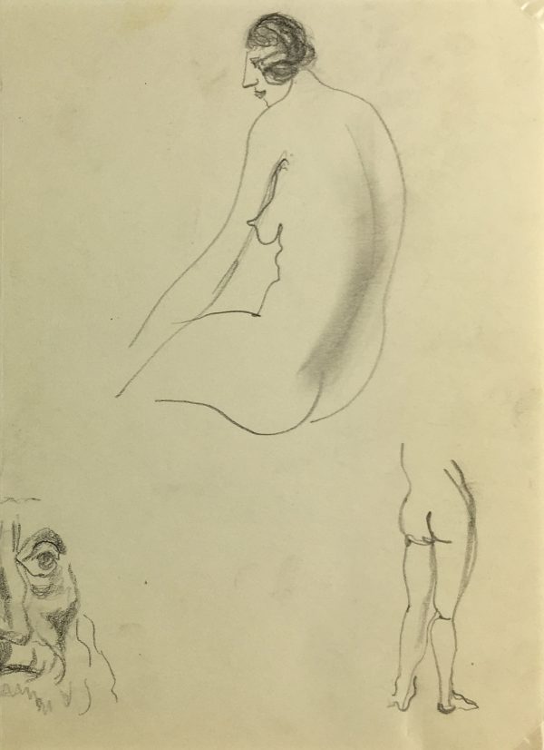 Nudes Original Art - Pencil - Nude, Albert Vialé, c.1930