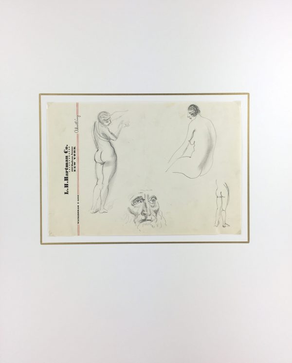 Nudes Original Art - Pencil - Nude, Albert Vialé, c.1930