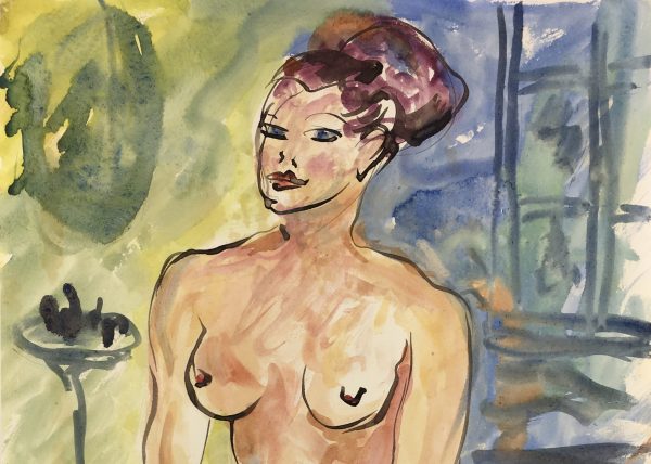 Nudes Original Art - Nude, A. Pouprou, c.1950