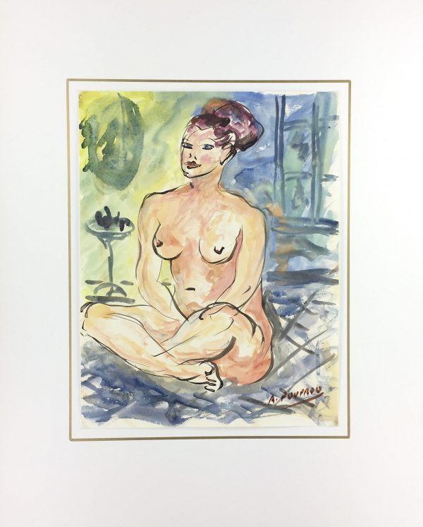 Nudes Original Art - Nude, A. Pouprou, c.1950