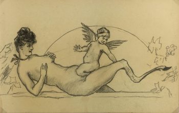 Nudes Original Art - Graphite Drawing, Franz Schulze, c.1910
