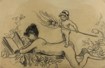 Nudes Original Art - Graphite Drawing, Franz Schulze, c.1910