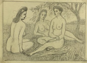 Nudes Original Art - Nudes, Albert Vialé, c.1940