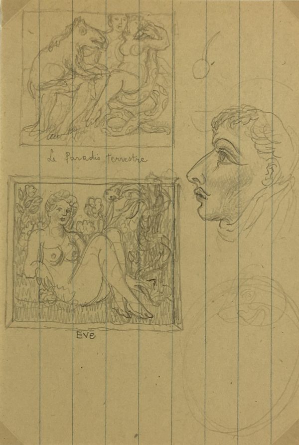Nudes Original Art - Earthly Paradise, Albert Vialé, c.1930