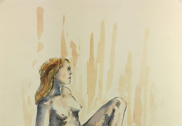 Nudes Original Art - Reclining Nude, French, 2000s