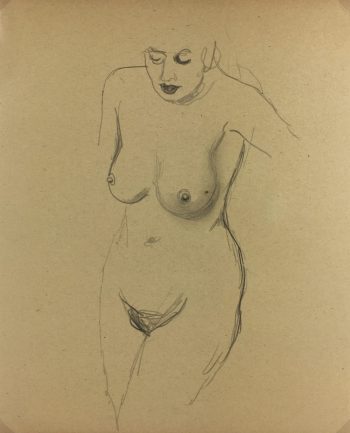 Nudes Original Art - Pencil - Nude, Albert Vialé, c.1930