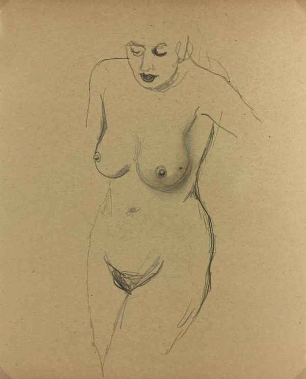 Nudes Original Art - Pencil - Nude, Albert Vialé, c.1930