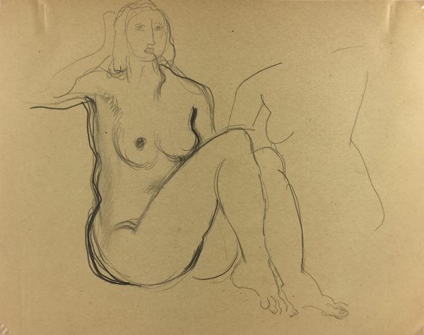 Nudes Original Art - Pencil - Nude, Albert Vialé, c.1930