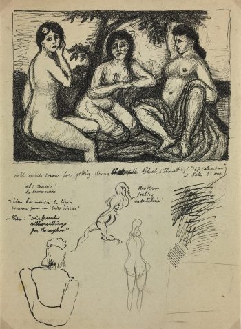 Nudes Original Art - Artist's Notes, Albert Vialé, 1938