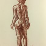 Nudes Original Art - Sanguine Draw - French Nude, c.1950