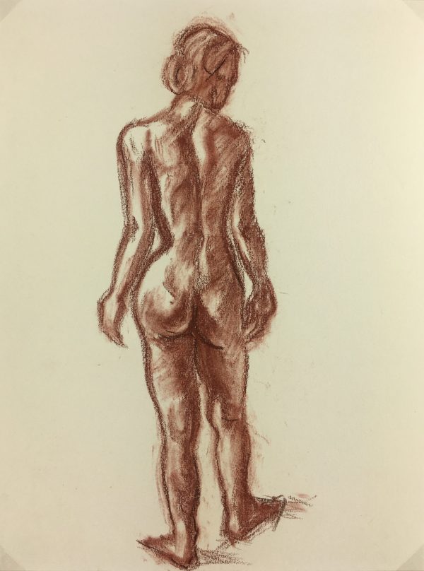 Nudes Original Art - Sanguine Draw - French Nude, c.1950