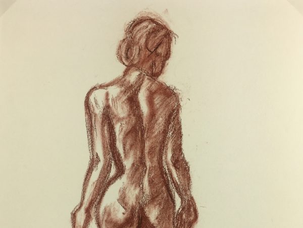 Nudes Original Art - Sanguine Draw - French Nude, c.1950