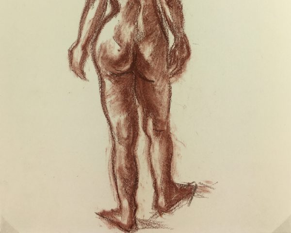 Nudes Original Art - Sanguine Draw - French Nude, c.1950