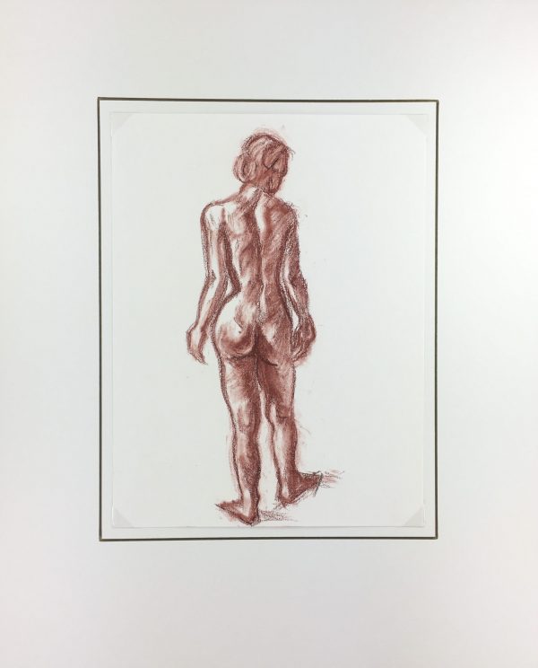 Nudes Original Art - Sanguine Draw - French Nude, c.1950
