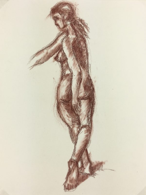 Nudes Original Art - Sanguine Draw - French Nude, c.1950