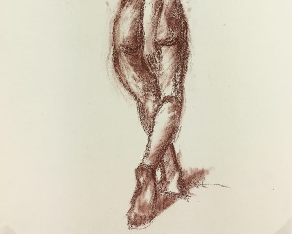 Nudes Original Art - Sanguine Draw - French Nude, c.1950