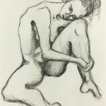 Nudes Original Art - Nude Drawing, H. Treville, 1990s