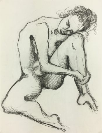 Nudes Original Art - Nude Drawing, H. Treville, 1990s