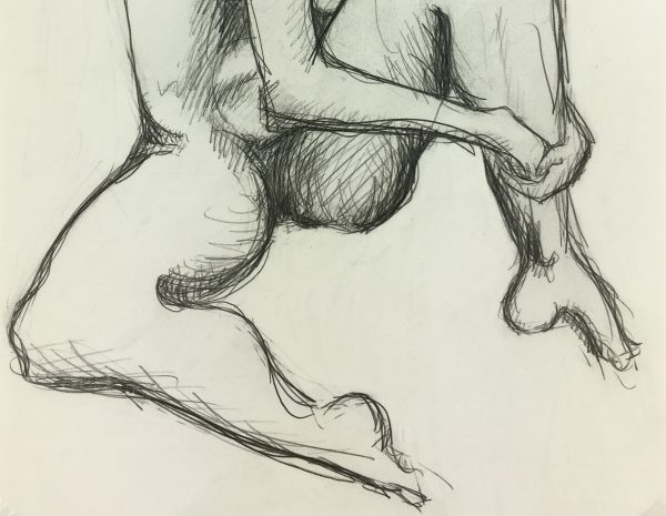 Nudes Original Art - Nude Drawing, H. Treville, 1990s