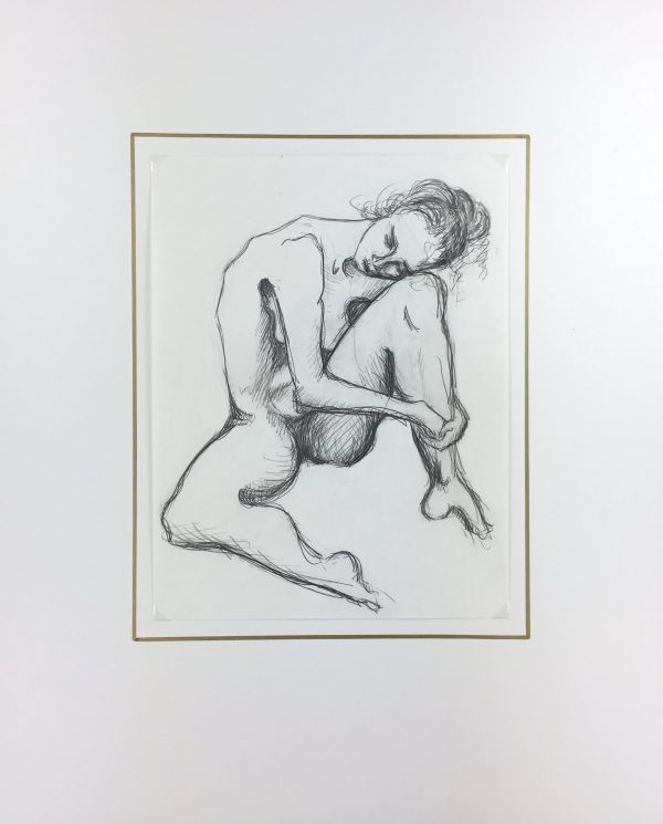 Nudes Original Art - Nude Drawing, H. Treville, 1990s