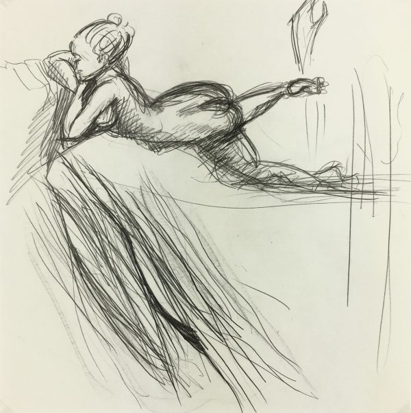 Nudes Original Art - Nude Sketch, French, c.1950