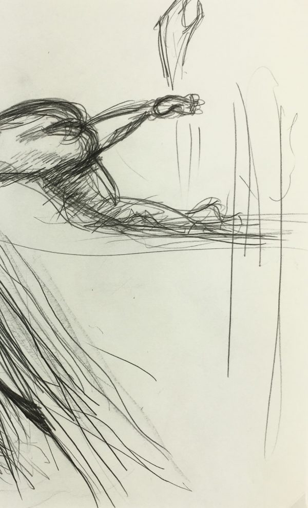 Nudes Original Art - Nude Sketch, French, c.1950
