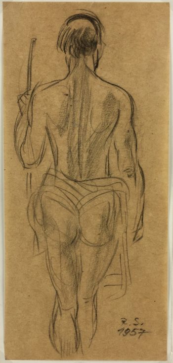 Nudes Original Art - Pencil Drawing, R. Schweimzsk, 1957