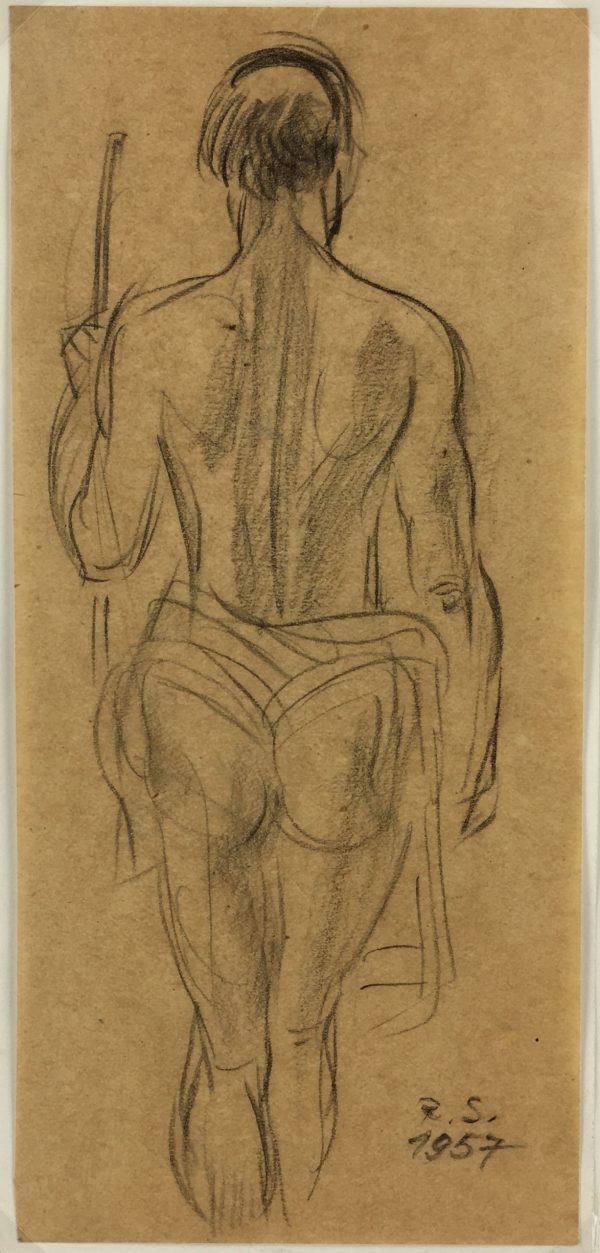 Nudes Original Art - Pencil Drawing, R. Schweimzsk, 1957