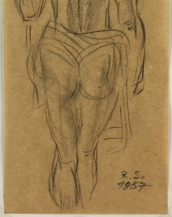 Nudes Original Art - Pencil Drawing, R. Schweimzsk, 1957