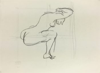 Nudes Original Art - Crouching Nude, French, 2000s