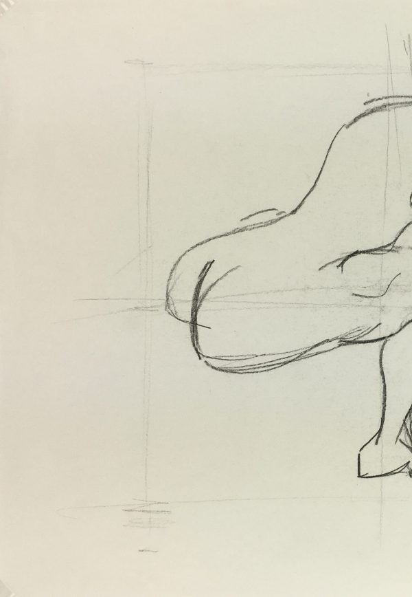 Nudes Original Art - Crouching Nude, French, 2000s