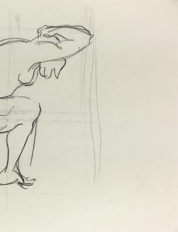 Nudes Original Art - Crouching Nude, French, 2000s