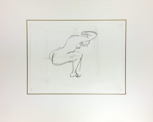 Nudes Original Art - Crouching Nude, French, 2000s