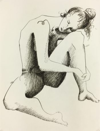 Nudes Original Art - Nude Drawing, H. Treville, 1990s