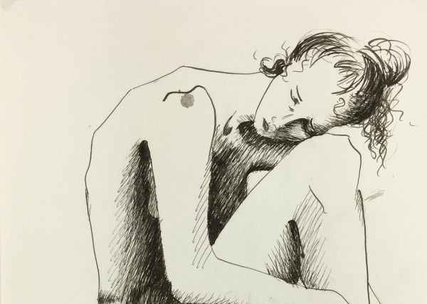 Nudes Original Art - Nude Drawing, H. Treville, 1990s