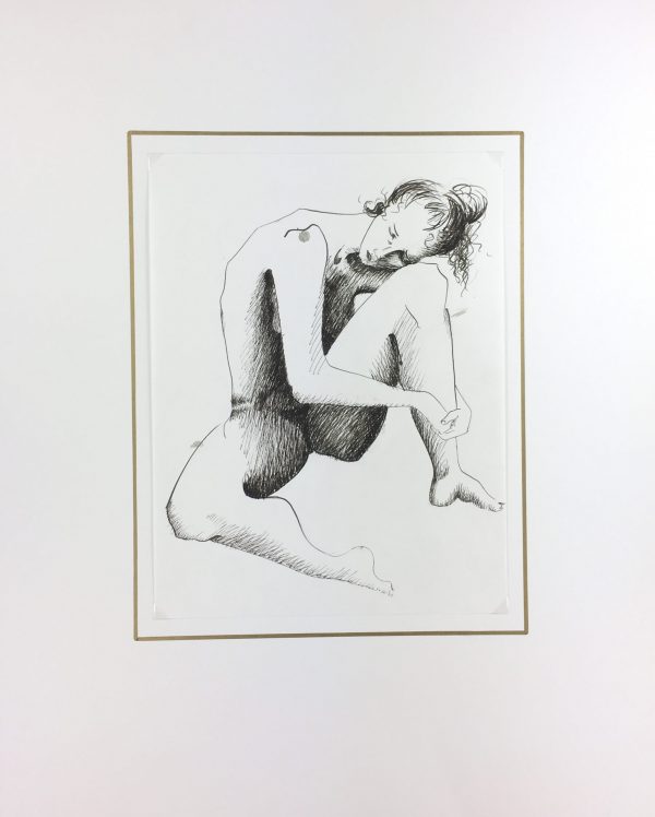 Nudes Original Art - Nude Drawing, H. Treville, 1990s