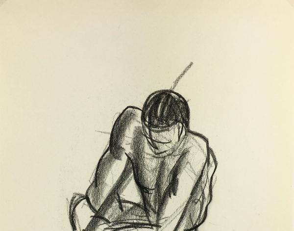 Nudes Original Art - Charcoal Nudes, French, c.1980