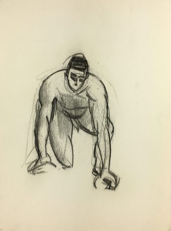 Nudes Original Art - Nude, J. Odette, c.1950