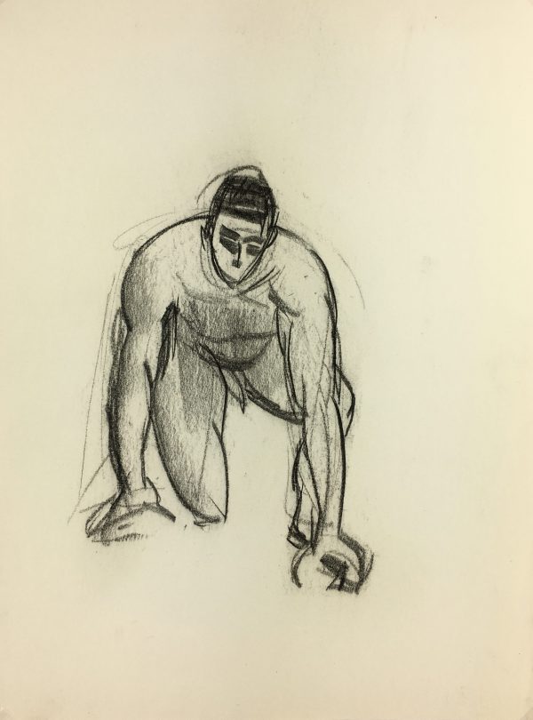 Nudes Original Art - Nude, J. Odette, c.1950