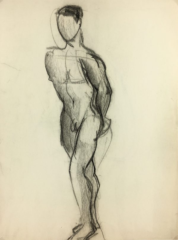 Nudes Original Art - Nude, J. Odette, c.1950