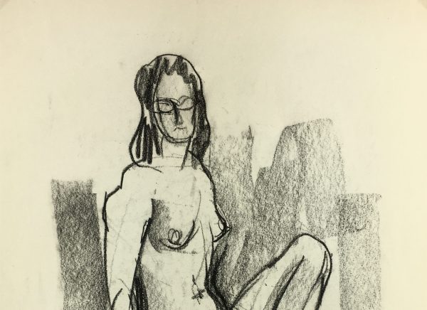 Nudes Original Art - Charcoal Nudes, French, c.1980