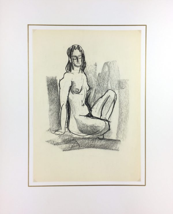 Nudes Original Art - Charcoal Nudes, French, c.1980