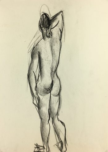 Nudes Original Art - Charcoal Nudes, French, c.1980